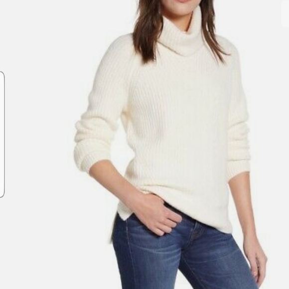MADEWELL Mercer Cream Turtleneck Sweater - Picture 2 of 9